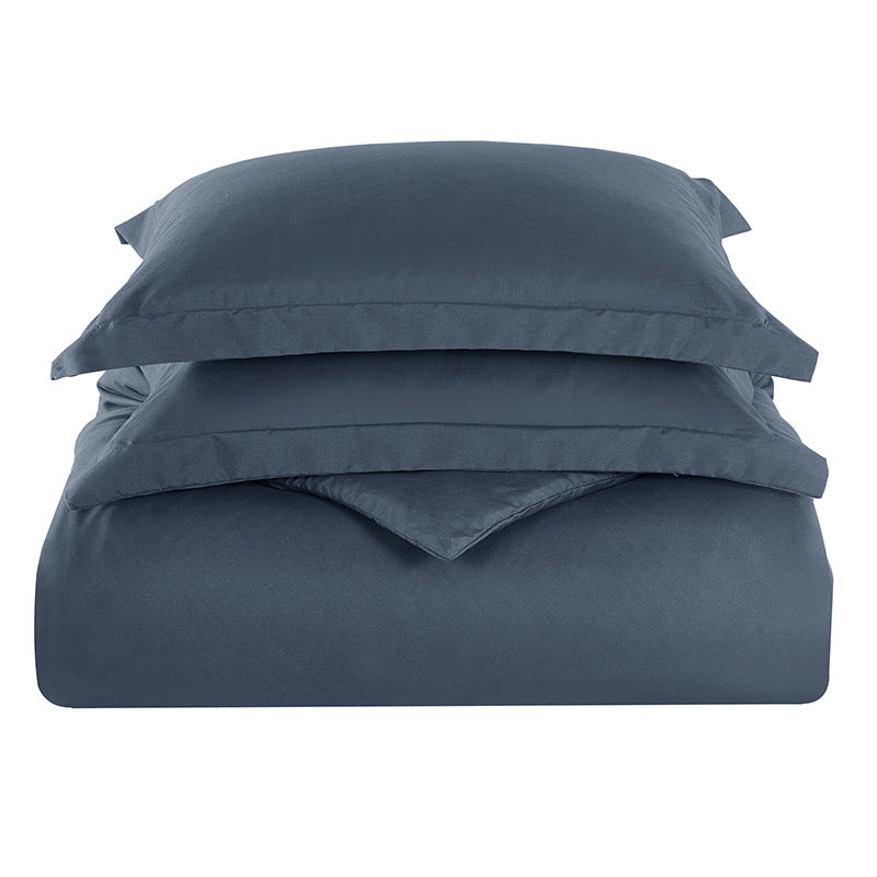 Simple Solid Color Brushed Quilt Cover Set