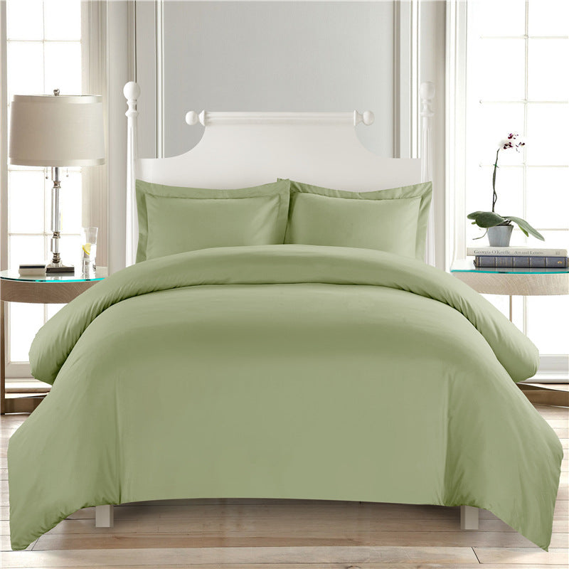 Simple Solid Color Brushed Quilt Cover Set