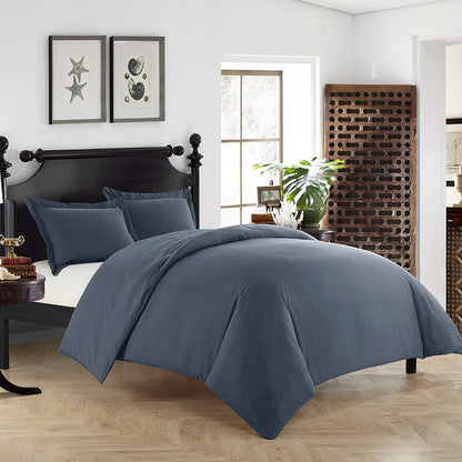 Simple Solid Color Brushed Quilt Cover Set