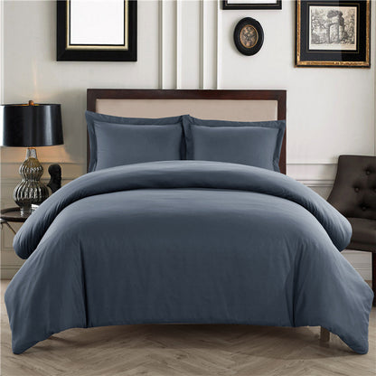 Simple Solid Color Brushed Quilt Cover Set