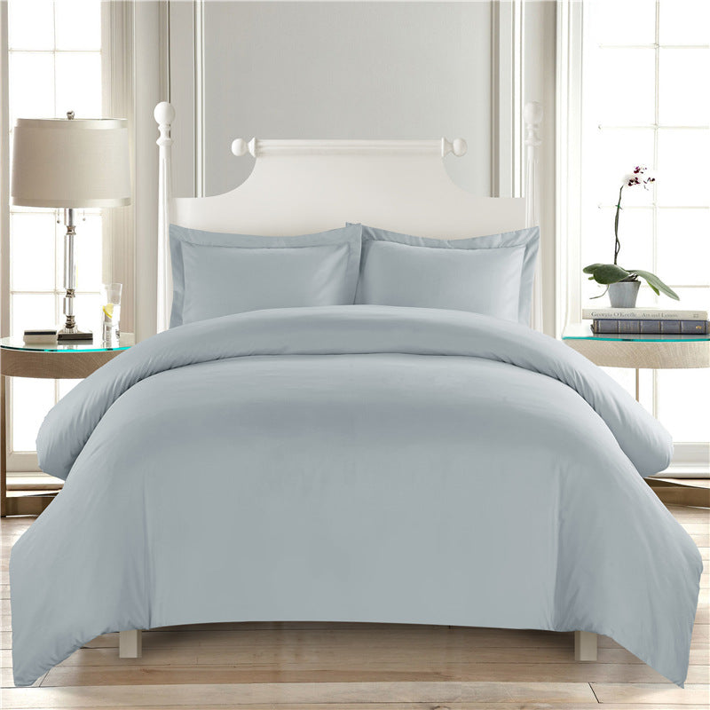 Simple Solid Color Brushed Quilt Cover Set