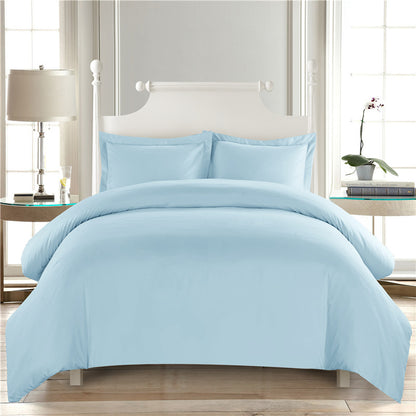 Simple Solid Color Brushed Quilt Cover Set