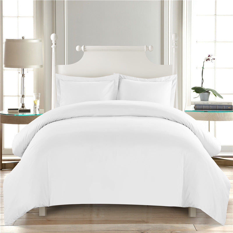 Simple Solid Color Brushed Quilt Cover Set