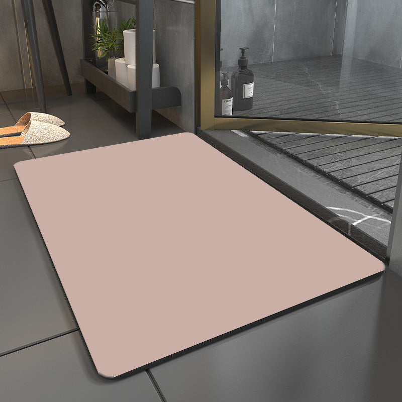 Simple solid-color diatom mud floor mat