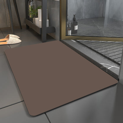 Simple solid-color diatom mud floor mat