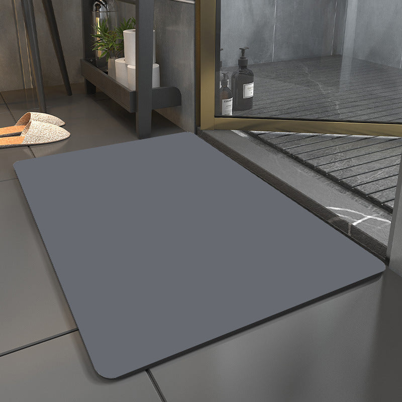 Simple solid-color diatom mud floor mat