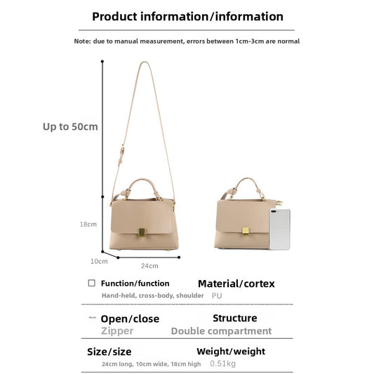 Simple solid color handbag with a slouchy shoulder strap