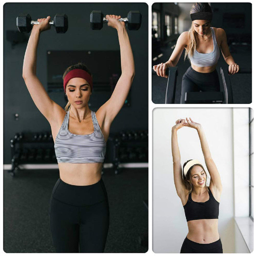 Simple Solid Color Sports Headband for Running and Yoga
