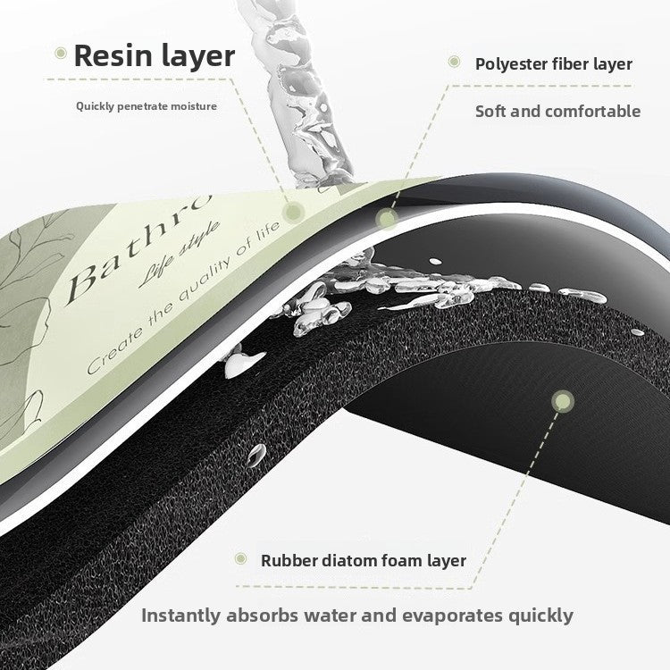 Simple style diatom mud floor mat anti-slip mat