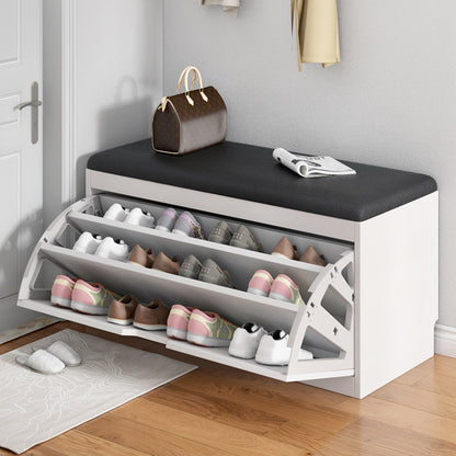 Simple tipping shoe cabinet