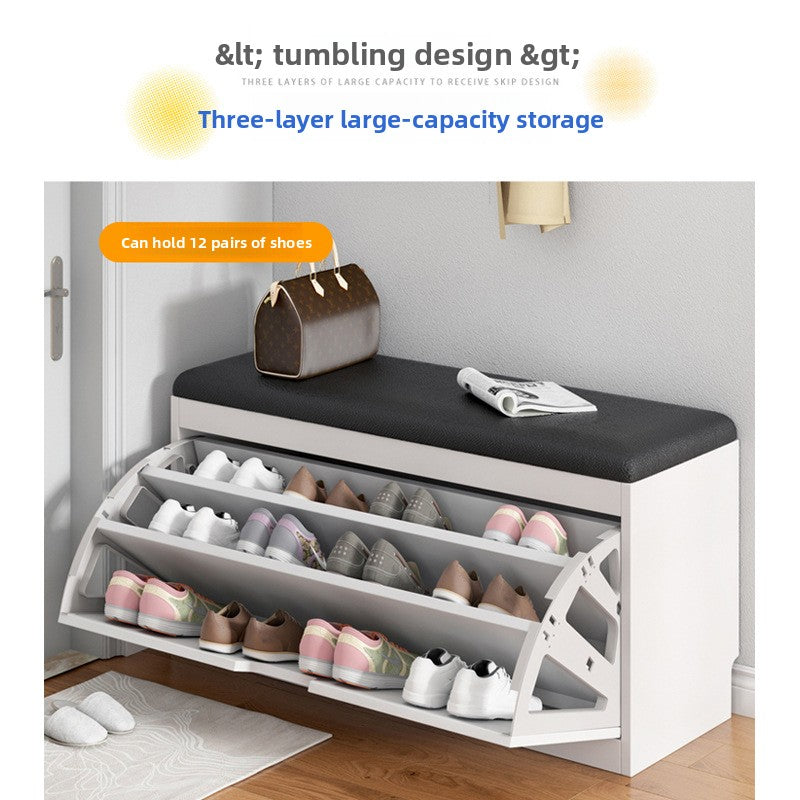 Simple tipping shoe cabinet