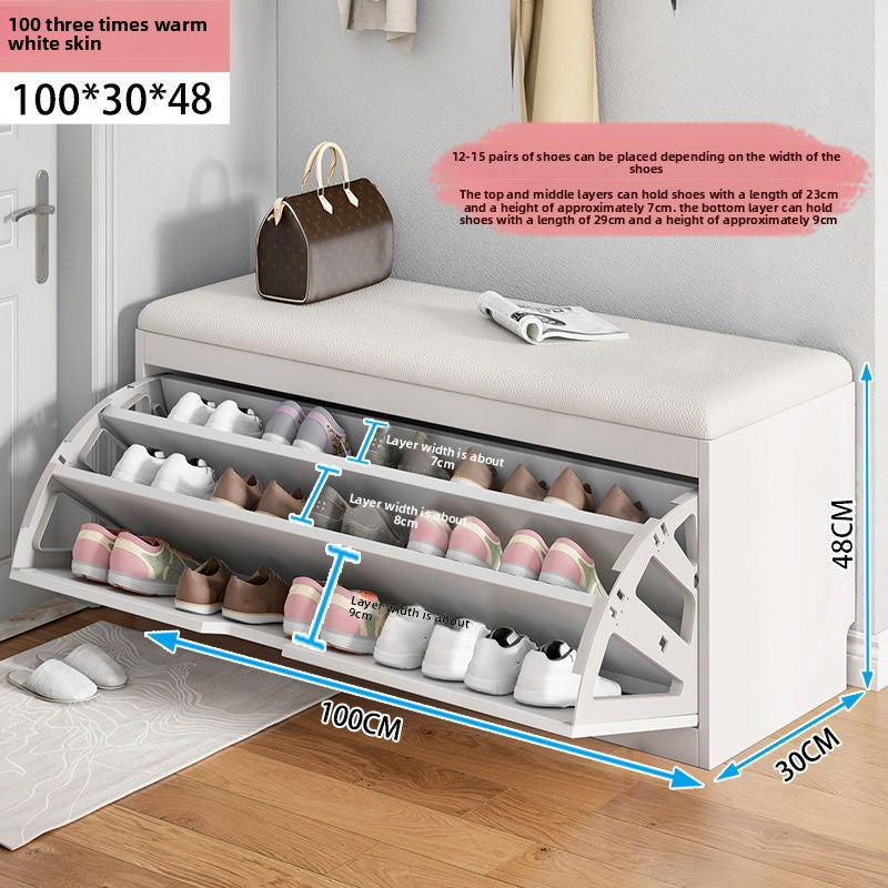 Simple tipping shoe cabinet