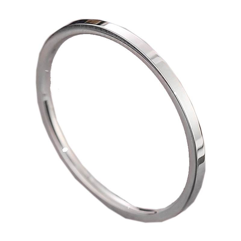 Simple titanium and steel thin ring for women