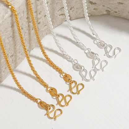 Simple Titanium Steel Electroplated Necklace with M Clasp