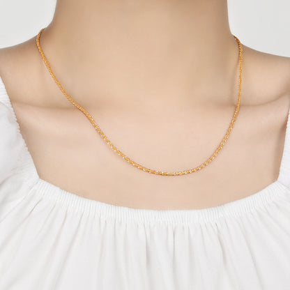 Simple Titanium Steel Electroplated Necklace with M Clasp