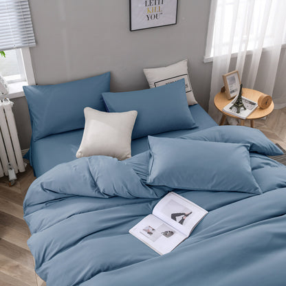 Simple ultra-soft solid-color three-piece set