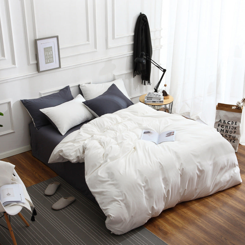 Simple ultra-soft solid-color three-piece set
