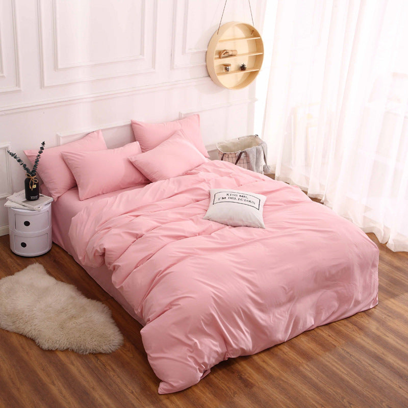 Simple ultra-soft solid-color three-piece set