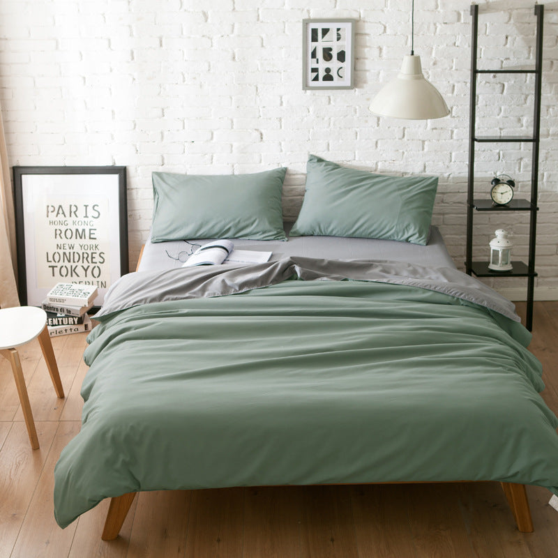 Simple ultra-soft solid-color three-piece set