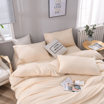 Simple ultra-soft solid-color three-piece set