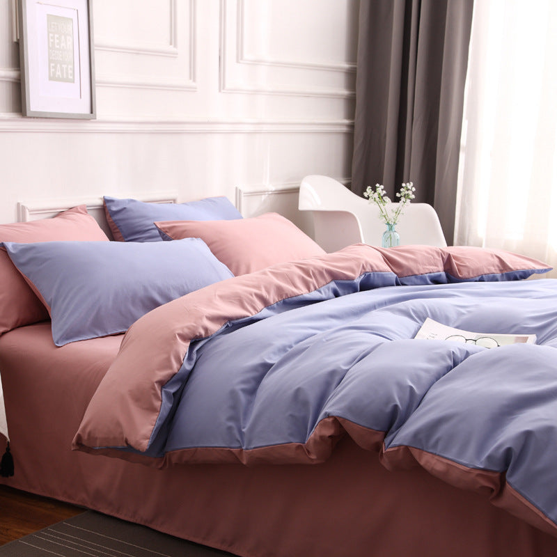 Simple ultra-soft solid-color three-piece set
