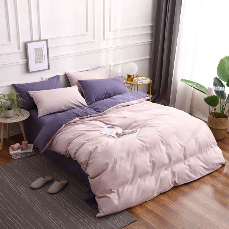 Simple ultra-soft solid-color three-piece set