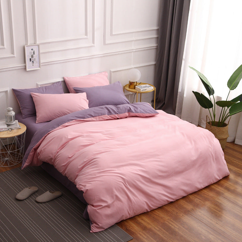 Simple ultra-soft solid-color three-piece set