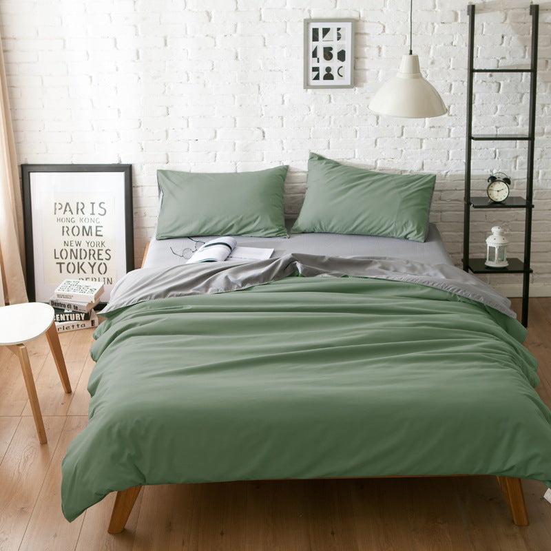 Simple ultra-soft solid-color three-piece set