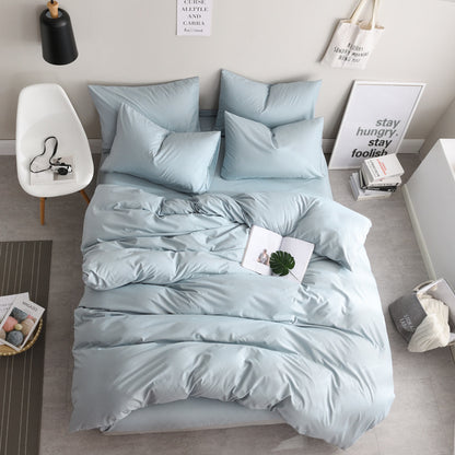Simple ultra-soft solid-color three-piece set