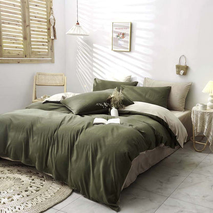Simple ultra-soft solid-color three-piece set