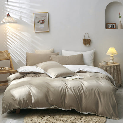 Simple ultra-soft solid-color three-piece set