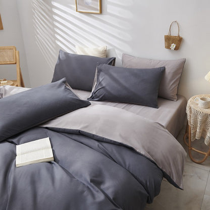 Simple ultra-soft solid-color three-piece set