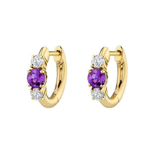 Simple Zircon Silver Earrings