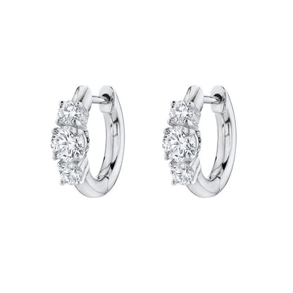 Simple Zircon Silver Earrings