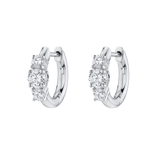 Simple Zircon Silver Earrings