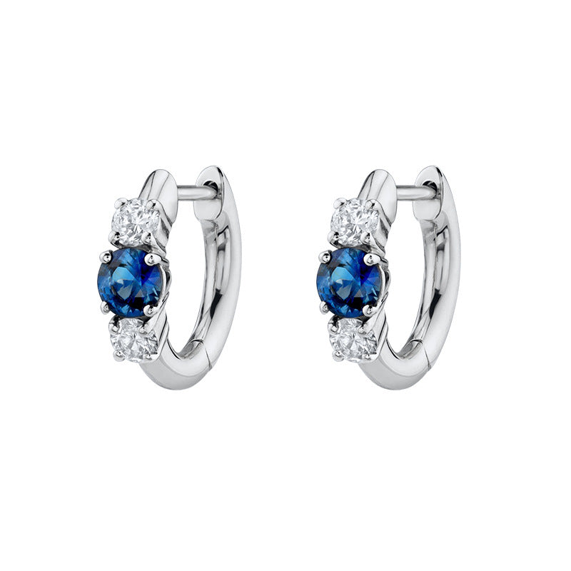 Simple Zircon Silver Earrings