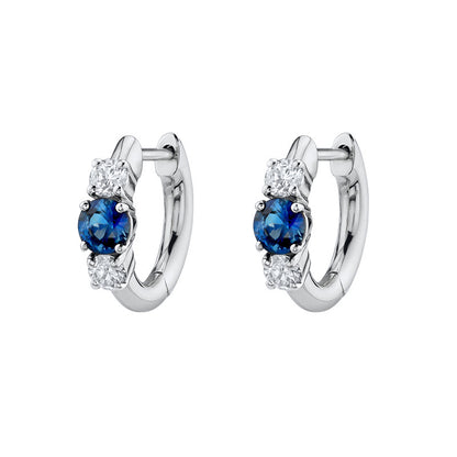 Simple Zircon Silver Earrings