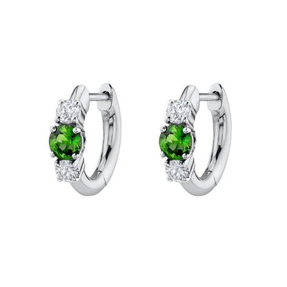 Simple Zircon Silver Earrings