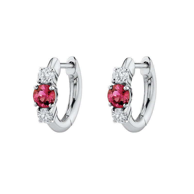 Simple Zircon Silver Earrings