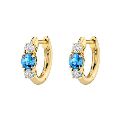 Simple Zircon Silver Earrings