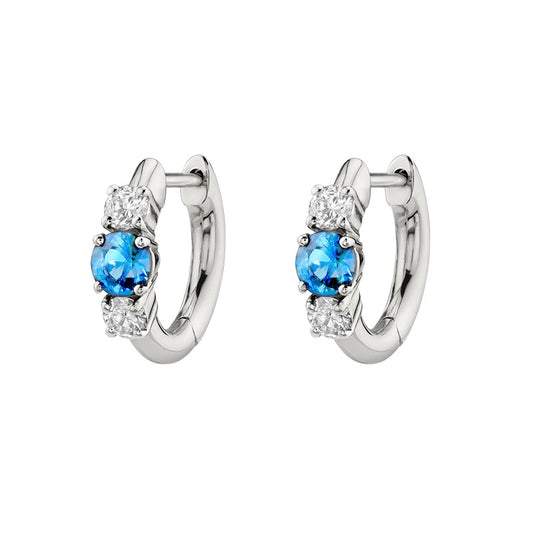 Simple Zircon Silver Earrings