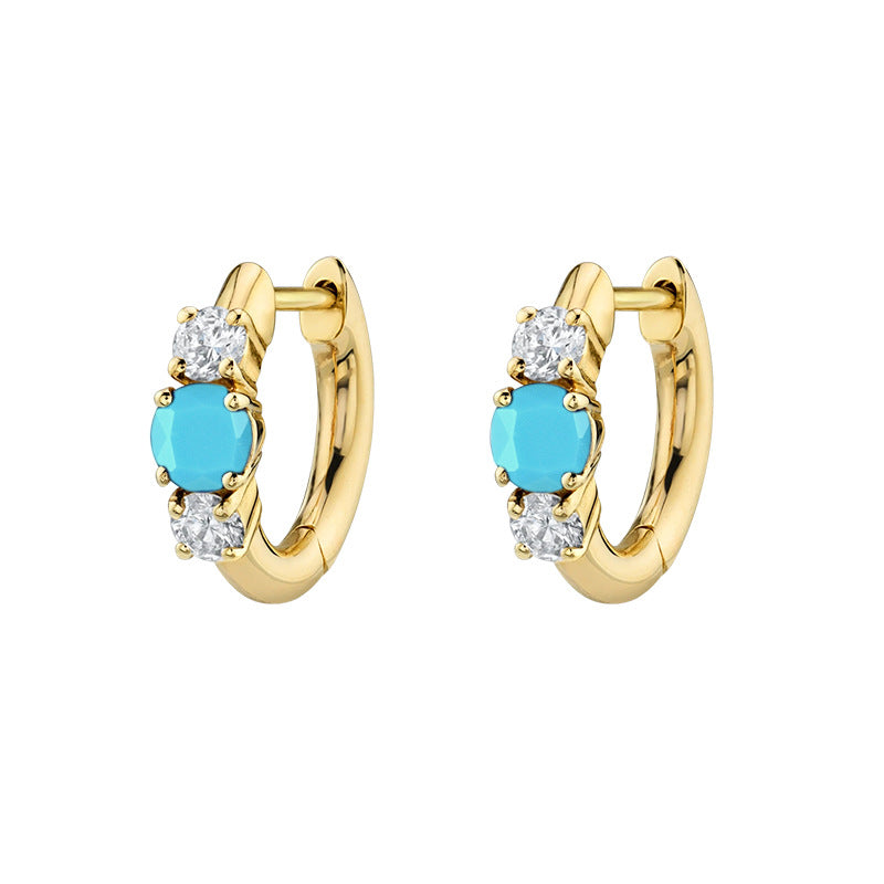 Simple Zircon Silver Earrings