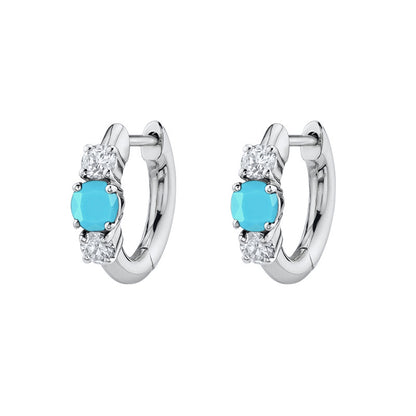 Simple Zircon Silver Earrings