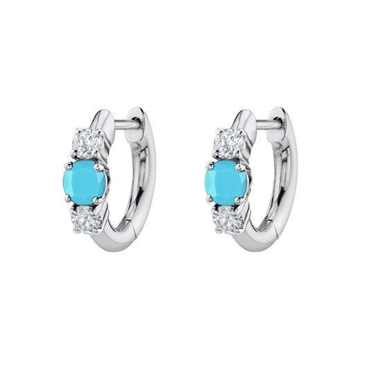 Simple Zircon Silver Earrings