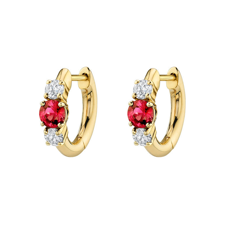Simple Zircon Silver Earrings