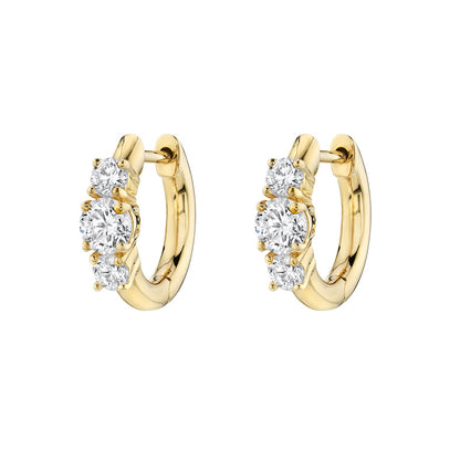 Simple Zircon Silver Earrings
