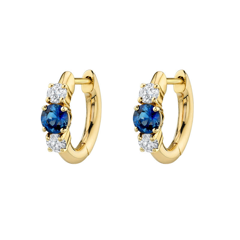 Simple Zircon Silver Earrings