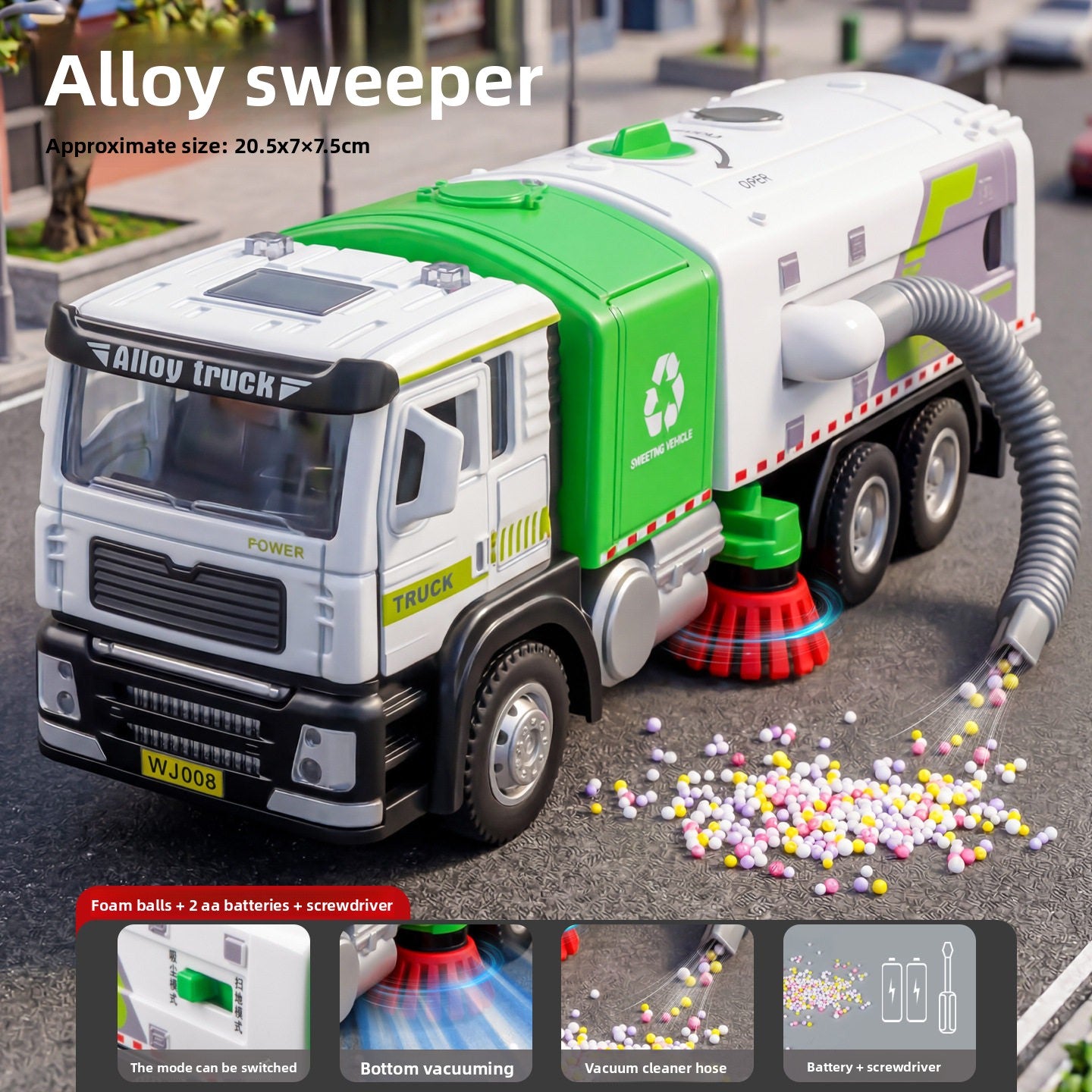 Simulated Alloy Sanitation Garbage Truck Toy
