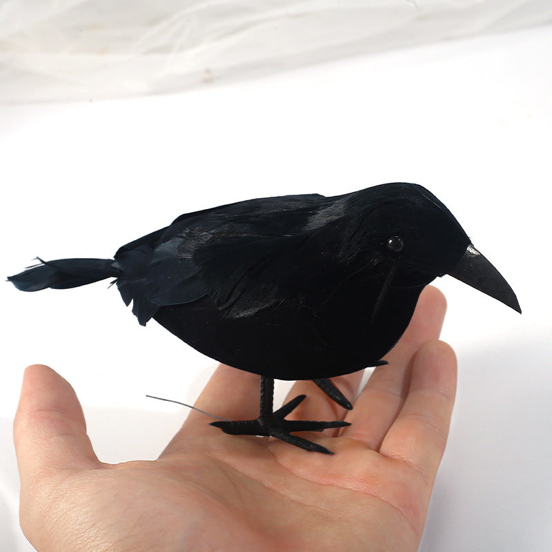 Simulated Black Crow Feather Halloween Decoration