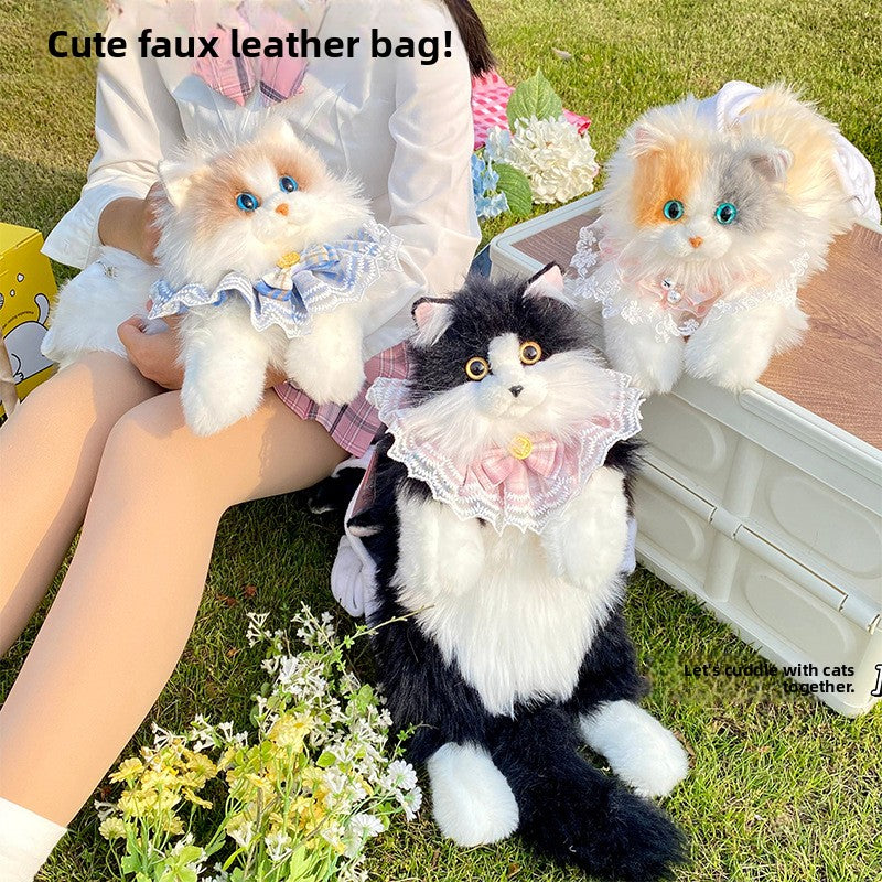 Simulated Cat Plush Doll Backpack Charm